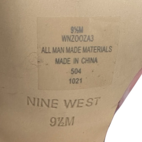 NINE WEST Zooza 3 Heeled Sandal Iridescent Heels Clear Heel Vintage Size 9.5M - Picture 5 of 7